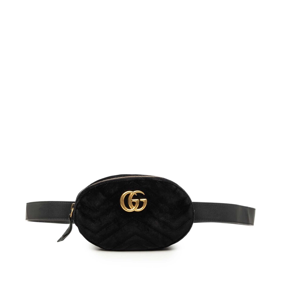 Pre-Loved Gucci GG Marmont Matelasse Velvet Belt Bag